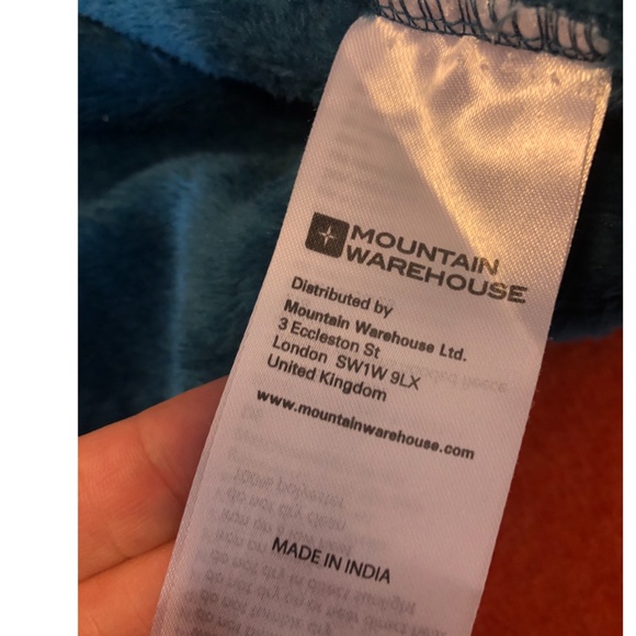 Vintage Mountain Wearhouse blue teal zip up teddy plush hoodie EUC - Picture 4 of 5